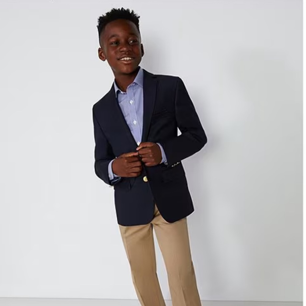 Class Club Boys Gold Button Navy Sport Coat